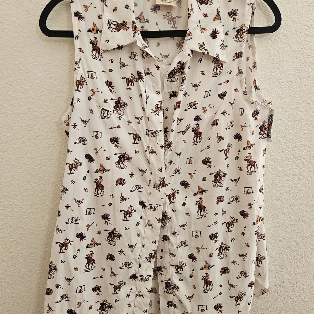Vintage Desert West Sleeveless Blouse